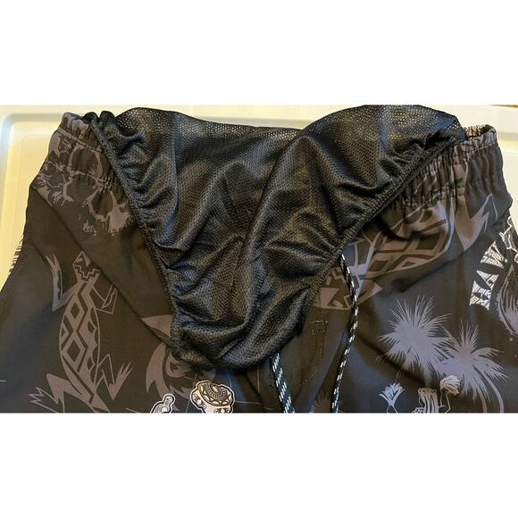 Favant Hawaii Men’s Small Black Shorts Swim Trunks Island Hula Girl Turtle - Picture 7 of 10